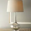 Lámpara de Mesa de Cristal Americano Moderna Simple Cuello Largo Rayas Calabaza Rosa Lámpara de Mesa Dormitorio Mesita de Noche Sala de Modelos Lámpara