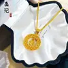 Tienda de Oro Mismo Estilo Collar de Corazón Picado Chapado en Oro Alta Retención de Color Floral Mariposa Moneda de los Cinco Emperadores Collar Venta al por Mayor