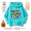 Caixa de Ritmo Sprunki Novo Jogo de Música Roupas Outono e Inverno Moletom com Capuz Tops com Forro de Lã para Meninos e Meninas