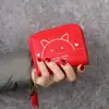 Carteira Curta com Franja de Gato para Mulheres, Fashion e Fofa, Porta-Moedas para Estudantes, Porta-Cartões com Múltiplos Compartimentos, Porta-Moedas Feminino, Fresco