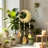 Elegante atrapasueños con árbol de la vida de piedra natural cruda, adorno colgante, campanilla de viento colorida para pared, superventas transfronterizo