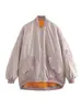 Nueva chaqueta abrigo bomber de algodón de color liso con cuello alto y cremallera, estilo Y2K moderno y holgado, venta al por mayor