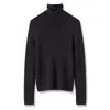 Suéter de Gola Alta Yangzi Yarn 100% Lã Fina Tricotado Suéter de Gola Alta Outono e Inverno Slim-Fit Top Camada Base para Mulheres