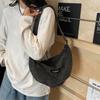 Bolsa Transversal Retrô de Alta Classe de Grande Capacidade de Verão Bolsa Jeans Azul Claro da Moda Feminina 2025 Bolsa Dumpling