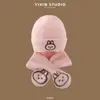 Gorro de invierno para niños, juego de dos piezas engrosado con forro polar para niños y niñas, gorro de bebé, gorro de lana de oso, gorro cálido, traje