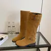 Botas Largas Retro Marrones de Retazos para Mujer 2026 Nuevas Botas Altas de Otoño con Tacones Gruesos Botas de Montar Versátiles de Tubo Alto