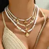 Conjunto de Collar y Pulsera de Estrellas y Cola de Pez con Cuentas Estilo Bohemio Transfronterizo Europeo y Americano Conjunto de Joyería de Perlas de Imitación de Moda