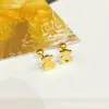 Los Pendientes de la Serie Animal Son el Nuevo Producto Popular. Aretes de Acero de Titanio Chapados en Oro Real de 18 Quilates. Tornillos de Giro, Clavos de Hueso del Oído de Aguja Fina