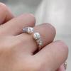 Anillo de plata de ley con perla de agua dulce auténtica, 7-8, elegante, ligero, de lujo, de alta gama, abierto, redondo, fuerte y ligero, para mujer.