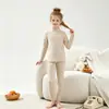 Conjunto de Roupa Íntima Térmica Escovada para Crianças, Pijama de Outono e Inverno para Meninos, Roupa de Casa para Crianças Maiores, Tops e Calças de Outono para Meninas