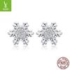 Brincos de floco de neve de Natal em prata s925 estilo europeu e americano brincos de temperamento Joker banhados a platina atacado transfronteiriço BSE009