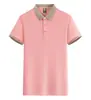 Camisa Publicitária Estilo Transfronteiriço 220 Tipo Algodão Cáqui Gola Reversível Casual Logo Estampado Roupa de Trabalho Camisa Polo de Manga Curta