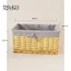 C Cesta de Almacenamiento de Ratán Cesta de Almacenamiento de Escritorio Tela Tejida Misceláneos Caja de Almacenamiento de Snacks Caja de Almacenamiento Cesta de Bambú Cesta de Bambú W