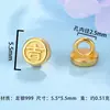 Plata Pura 999 5mm Chapado en Oro Sólido Pulsera de Cuerda Trenzada de la Suerte Collar Cuentas Botón Accesorios Cabeza de Botón