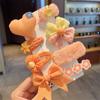 Grampo de cabelo infantil de pelúcia para outono e inverno, acessórios de cabelo de amor, flores de lã não machucam o cabelo, grampo de cabelo com laço fofo tudo incluído, adorno de cabeça