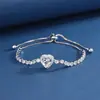 Pulsera de Corazón de Diamante de Color Nuevo Producto 2025 Exquisita Pulsera de Moda Ins Accesible Lujo Joyería de Gama Alta Venta al por Mayor