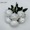 O buquê de rosas romântico corredor de salão de casamento flor guia flor falsa decoração de arco de hotel flor de seda 7 rosa montanha de neve