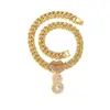 Popular Transfronterizo 26 Letras Inglesas Aleación Pedrería Colgante Collar Labios Llenos de Diamantes Colgante Hip-Hop Suministro Exclusivo Transfronterizo