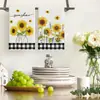 Paño de Cocina de Girasol Transfronterizo para Primavera y Verano, Engrosado, Absorbente, Desengrasante, Decoración del Hogar