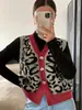 Cárdigan de Punto con Cuello en V Otoño/Invierno 2026 con un Toque de Lujo, Abrigo Suéter con Estampado de Leopardo para Mujer, Cadena de Suministro para Plataforma Transfronteriza