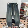 Jeans rectos sueltos para hombre, primavera y otoño, modernos, pantalones anchos estilo americano, cintura elástica, versátiles, casuales, pantalones ajustados