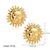 Europa y Estados Unidos transfronterizos pendientes exagerados retro de flor de oro de 18 quilates, corazón, estrella de mar, lazo, pendientes de sol, pendientes griegos
