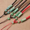 Cordón para Collar de Jade con Colgante de Jade Verde Aceite, Colgante de Ágata de Jade Hetian, Correa de Cuello Ajustable Hecha a Mano