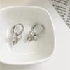 Pendientes de circonita microincrustada de alta calidad, exquisitos pendientes de lazo de diamantes de imitación para mujer, pendientes desmontables de una pieza de dos piezas