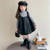 Conjunto de Falda para Niña Primavera y Otoño 2025 Nuevo Chaleco para Niña Pequeña Falda de Cuero Conjunto de Tres Piezas Tendencia de Ropa de Otoño para Niños