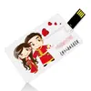 Venta al por mayor de fábrica USB Flash Drive tipo Tarjeta Regalo Personalizado USB Flash Drive Creativo con Grabado Logo de Empresa USB Flash Drive Impermeable Estilo Tarjeta