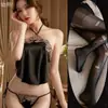 Lingerie sexy transfronteiriça, faixa abdominal, renda acetinada sexy retrô, roupão feminino sedutor e apaixonado, fantasia de renda com cadarço plus size