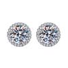 AliExpress Amazon Supply Simples Criativo Redondo Completo Diamante Brincos 1 quilate Imitação Mossan Diamante Brincos Jóias