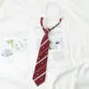 Camisa Uniforme Sin Estudiantes Borgoña jk Corbata para Mujer Estilo Japonés Estilo Preppy Rayas Foto de Graduación Corbata Pequeña para Hombre