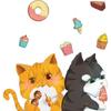 Nuevo LD64005 Pegatinas de dibujos animados de gatitos y bocadillos, artículos de renovación para habitación infantil, pegatinas de pared autoadhesivas