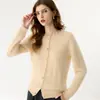 Cardigan Feminino Espesso de Caxemira para Primavera e Outono com Camiseta Básica de Malha Macia e Confortável Versátil de Manga Longa