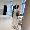 Temperamento lazer ~ 2025 verão super slim cintura irregular laço vestido nicho design saia mulheres