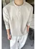 Camiseta de Manga Larga Henley para Hombre Talla Grande Holgada M-5X 2026