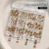 Juego Mixto de 12 Piezas de Decoraciones de Uñas de Moño de Dibujos Animados Otoño e Invierno Maillard Colorido Moño de Resina 3D Decoraciones para Uñas