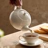 Tetera de Cerámica Hotel Restaurante Tetera Blanca Lujo Accesible Alta Gama Tetera para Té de la Tarde Hogar Hervidor de Agua de Gran Capacidad