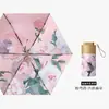 Paraguas artístico de doble uso para sol y lluvia, compacto y portátil, protección solar, protección UV, plegable, ilustraciones pintadas a mano, paraguas de alta gama