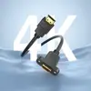 Cabo de Extensão HDMI 2.0 com Furos para Parafuso em Formato de Orelha para Fixação, Macho para Fêmea, Blindado, Suporta Extensão HDMI 4K
