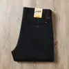 Pantalones casuales rectos holgados de algodón puro cepillado color caqui lavado elástico para hombre, otoño e invierno 2022
