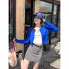 Cárdigan suéter gris, estilo delgado, para mujer, nueva colección otoño/invierno 2026, cuello redondo, top de punto de manga larga
