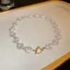 Collar Pulsera con Hebilla Irregular en Forma de T de Perla de Dongdaemun, Corea del Sur, Cadena para Clavícula de Temperamento, Collar de Moda para Mujeres