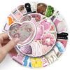 50 pegatinas de viento coreanas con forma de corazón para niña, pequeñas, frescas, impermeables, para decorar tu teléfono móvil, funda, libro de cuentas, pegatinas para ordenador