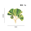 Nueva Insignia Metálica de Planta Verde Hoja de Ginkgo, Broche de Hoja de Planta Verde Artificial Hoja de Monstera, Venta Caliente Transfronteriza