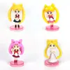 Decoración de Pastel de Cumpleaños de Sailor Moon de Dibujos Animados Hielo de Agua Luna Versión Q Ojos Grandes Postre para Hornear Conejo Lunar Princesa
