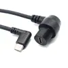 Cabo à Prova d'Água Tipo-C 2.0 90 Graus Lateral Dobrado Macho para Fêmea Cabo de Dados Otg Adaptador de Carregamento Estendido Tipo-C