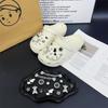 Accesorios para zapatos con agujeros, flor para zapatos, hebilla de zapato desmontable, cadena, mariposa en blanco y negro, flor para zapatos, traje de oso, accesorios, decoración DIY