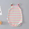 Ins niña celebridad de internet 23 ropa linda de salida de verano multicolor estilo elegante rayado tirantes tubo bebé triángulo